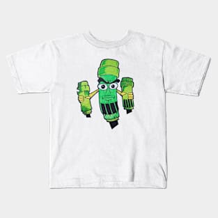 Graffiti Style Green Marker Pen Character Kids T-Shirt